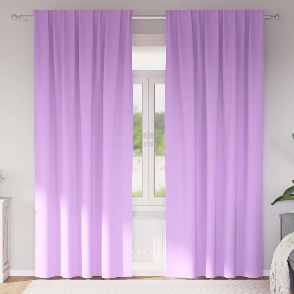 Vidaxl zwart-out gordijnen met ringen 2 pcs paars 245 x 140 cm