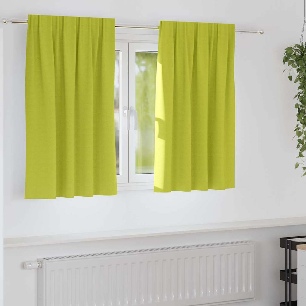 Vidaxl zwart-out gordijnen met ringen 2 pcs groen 140 x 140 cm