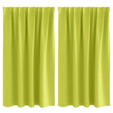 Vidaxl zwart-out gordijnen met ringen 2 pcs groen 140 x 140 cm