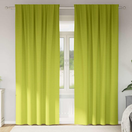 Vidaxl zwart-out gordijnen met ringen 2 pcs groen 225 x 140 cm