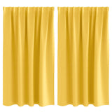 Vidaxl zwart-out gordijnen met ringen 2 pcs mosterdgeel 140 x 140 cm