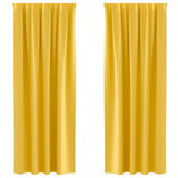 Vidaxl zwart-out gordijnen met ringen 2 pcs mosterdgeel 260 x 140 cm