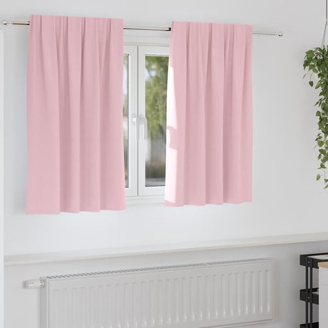 Vidaxl zwart-out gordijnen met ringen 2 st babyroze 140 x 140 cm