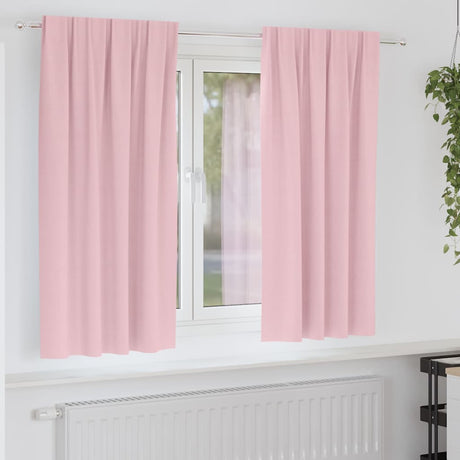 Vidaxl zwart-out gordijnen met ringen 2 st babyroze 175 x 140 cm