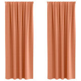 Vidaxl zwart-out gordijnen met ringen 2 pcs terracotta 225 x 140 cm