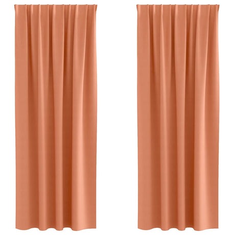 Vidaxl zwart-out gordijnen met ringen 2 pcs terracotta 260 x 140 cm