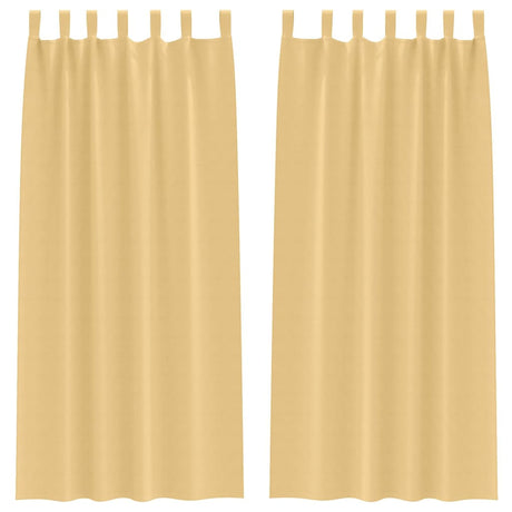 Vidaxl zwart-out gordijnen met ringen 2 pcs beige 225 x 140 cm