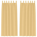 Vidaxl zwart-out gordijnen met ringen 2 pcs beige 245 x 140 cm