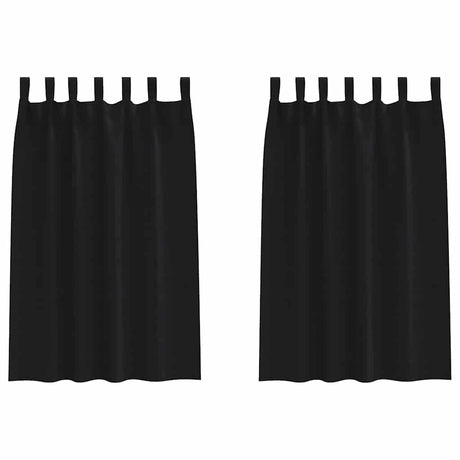 Vidaxl zwart-out gordijnen met ringen 2 pcs zwart 175 x 140 cm
