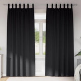 Vidaxl zwart-out gordijnen met ringen 2 pcs zwart 225 x 140 cm