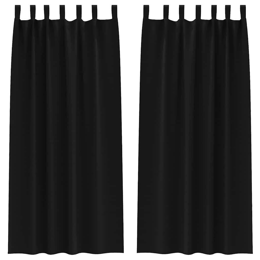 Vidaxl zwart-out gordijnen met ringen 2 pcs zwart 225 x 140 cm