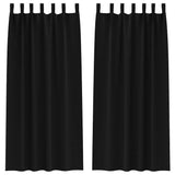 Vidaxl zwart-out gordijnen met ringen 2 pcs zwart 225 x 140 cm