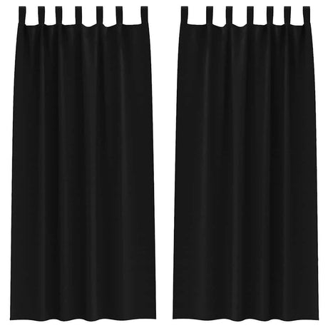Vidaxl zwart-out gordijnen met ringen 2 pcs zwart 260 x 140 cm