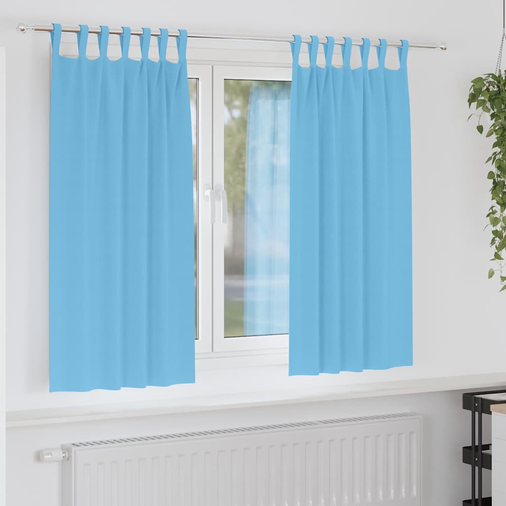 Vidaxl zwart-out gordijnen met ringen 2 pcs lichtblauw 175 x 140 cm