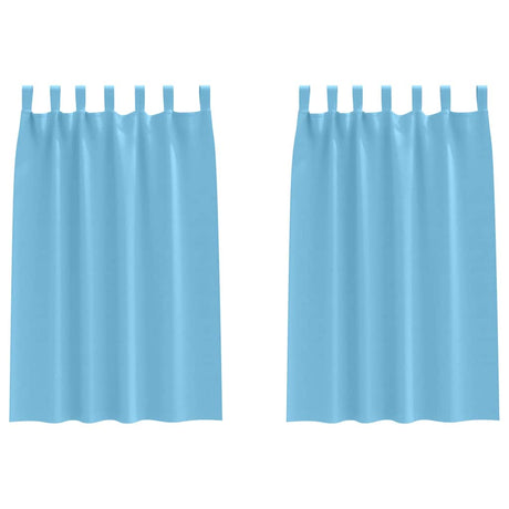 Vidaxl zwart-out gordijnen met ringen 2 pcs lichtblauw 175 x 140 cm