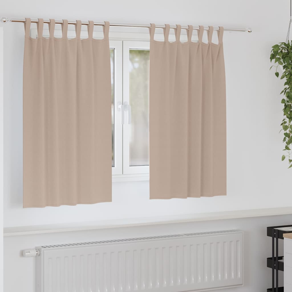 Vidaxl zwart-out gordijnen met ringen 2 pcs taupe 140 x 140 cm