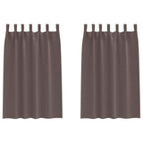 Vidaxl zwart-out gordijnen met ringen 2 pcs donkerbruin 175 x 140 cm