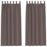 Vidaxl zwart-out gordijnen met ringen 2 pcs donkerbruin 225 x 140 cm