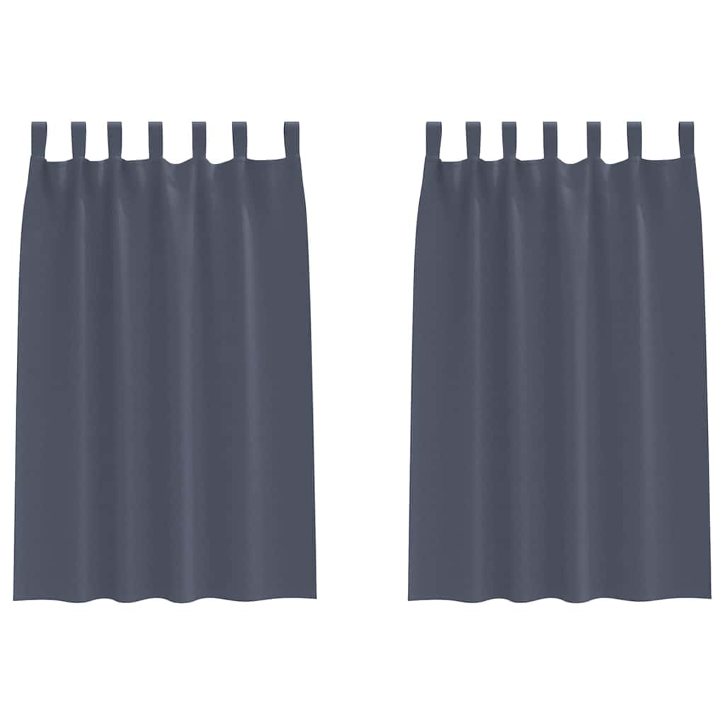 Vidaxl zwart-out gordijnen met ringen 2 pcs antraciet 175 x 140 cm
