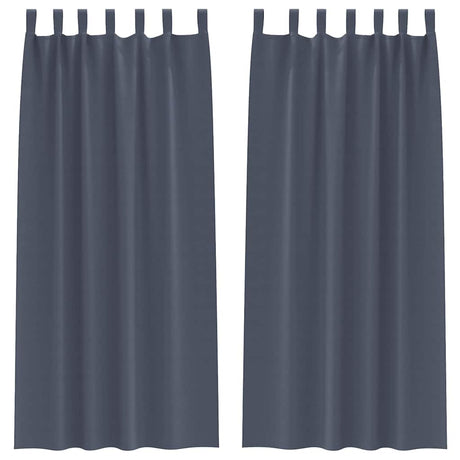 Vidaxl zwart-out gordijnen met ringen 2 pcs antraciet 225 x 140 cm