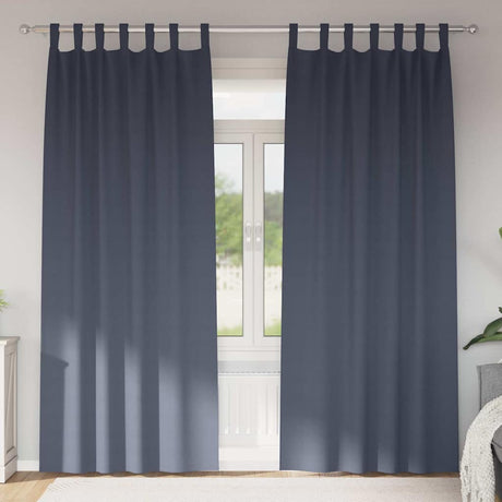 Vidaxl zwart-out gordijnen met ringen 2 pcs antraciet 245 x 140 cm