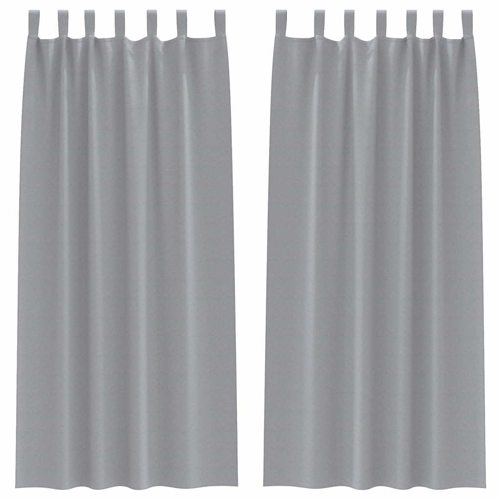 Vidaxl zwart-out gordijnen met ringen 2 pcs lichtgrijs 245 x 140 cm