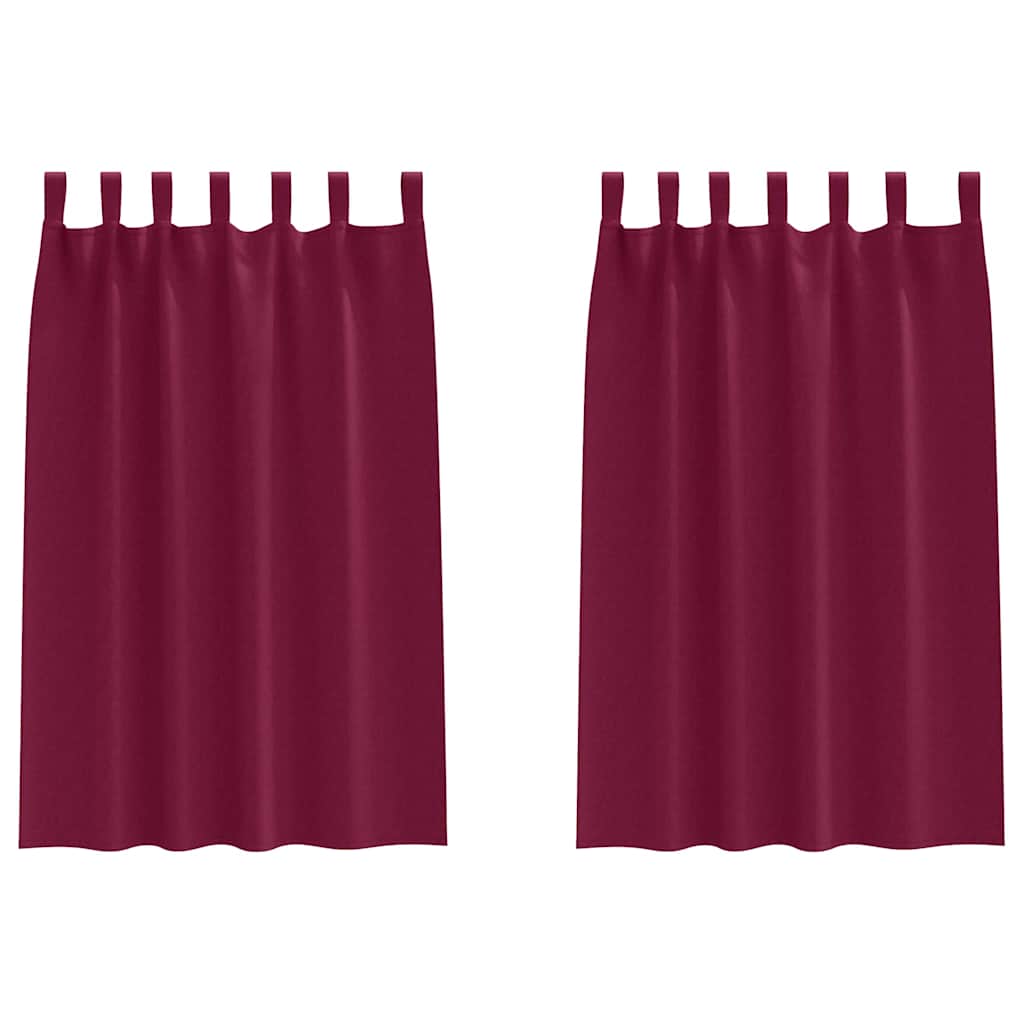 Vidaxl zwart-out gordijnen met ringen 2 pcs wijnrood 175 x 140 cm