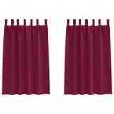 Vidaxl zwart-out gordijnen met ringen 2 pcs wijnrood 175 x 140 cm
