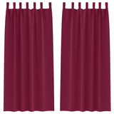 Vidaxl zwart-out gordijnen met ringen 2 pcs wijnrood 225 x 140 cm