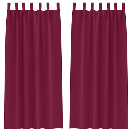 Vidaxl zwart-out gordijnen met ringen 2 pcs wijnrood 225 x 140 cm