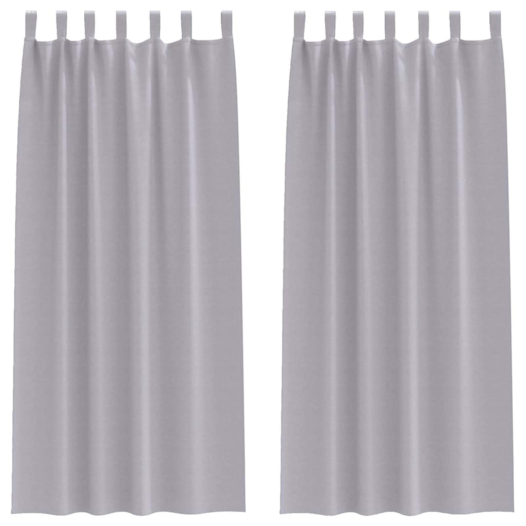Vidaxl zwart-out gordijnen met ringen 2 pcs metaalgrijs 245 x 140 cm