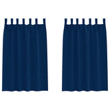 Vidaxl zwart-out gordijnen met ringen 2 pcs donkerblauw 175 x 140 cm