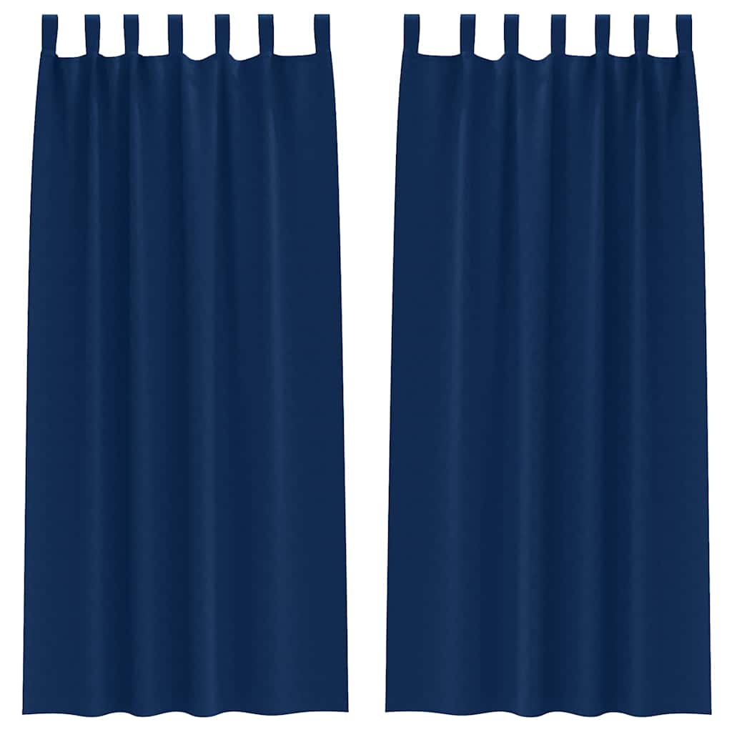 Vidaxl zwart-out gordijnen met ringen 2 pcs donkerblauw 260 x 140 cm