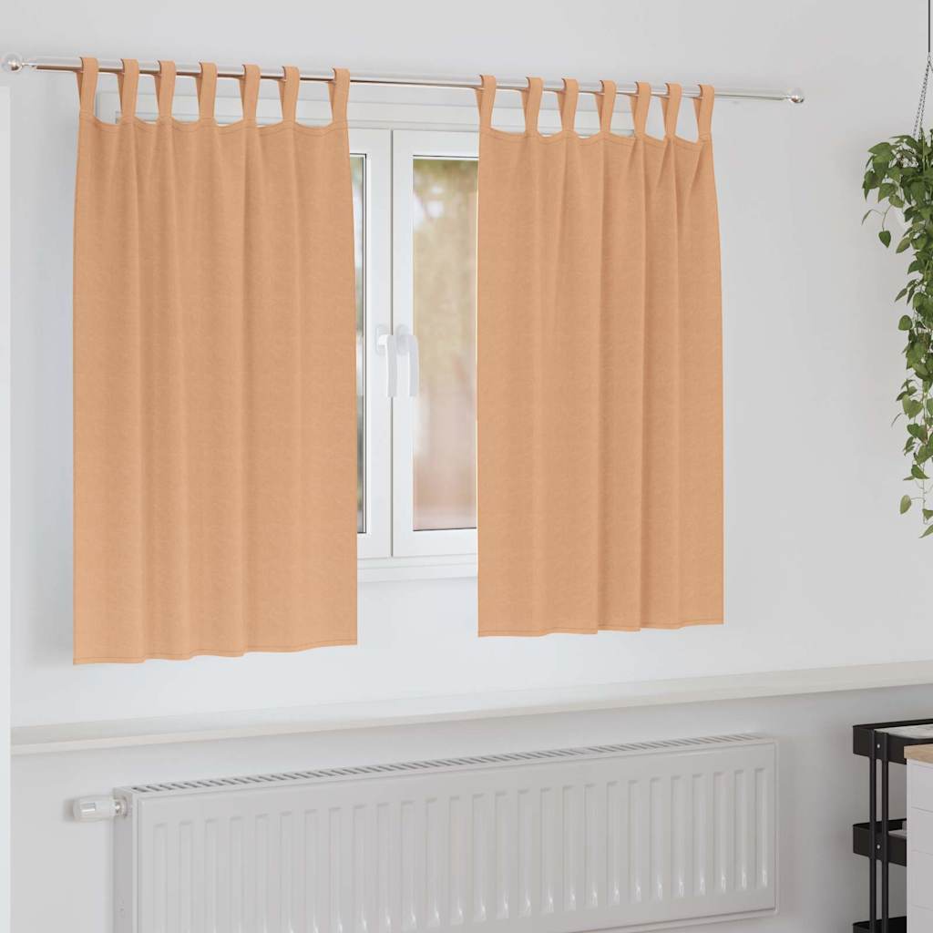 Vidaxl zwart-out gordijnen met ringen 2 pcs licht bruin 140 x 140 cm