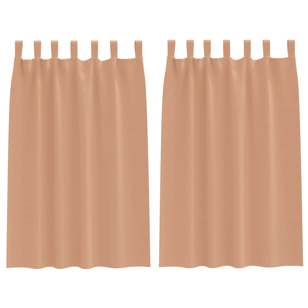 Vidaxl zwart-out gordijnen met ringen 2 pcs licht bruin 175 x 140 cm