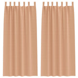 Vidaxl zwart-out gordijnen met ringen 2 pcs licht bruin 225 x 140 cm