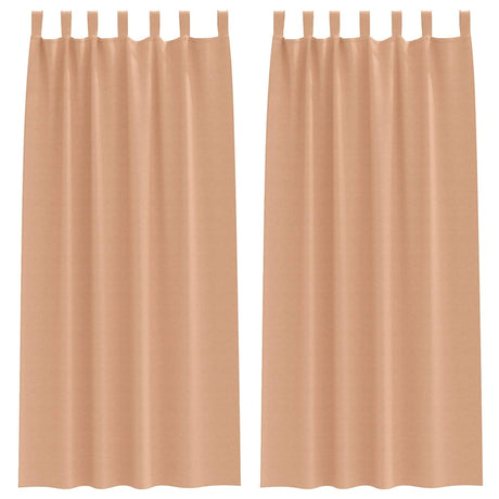 Vidaxl zwart-out gordijnen met ringen 2 pcs licht bruin 225 x 140 cm