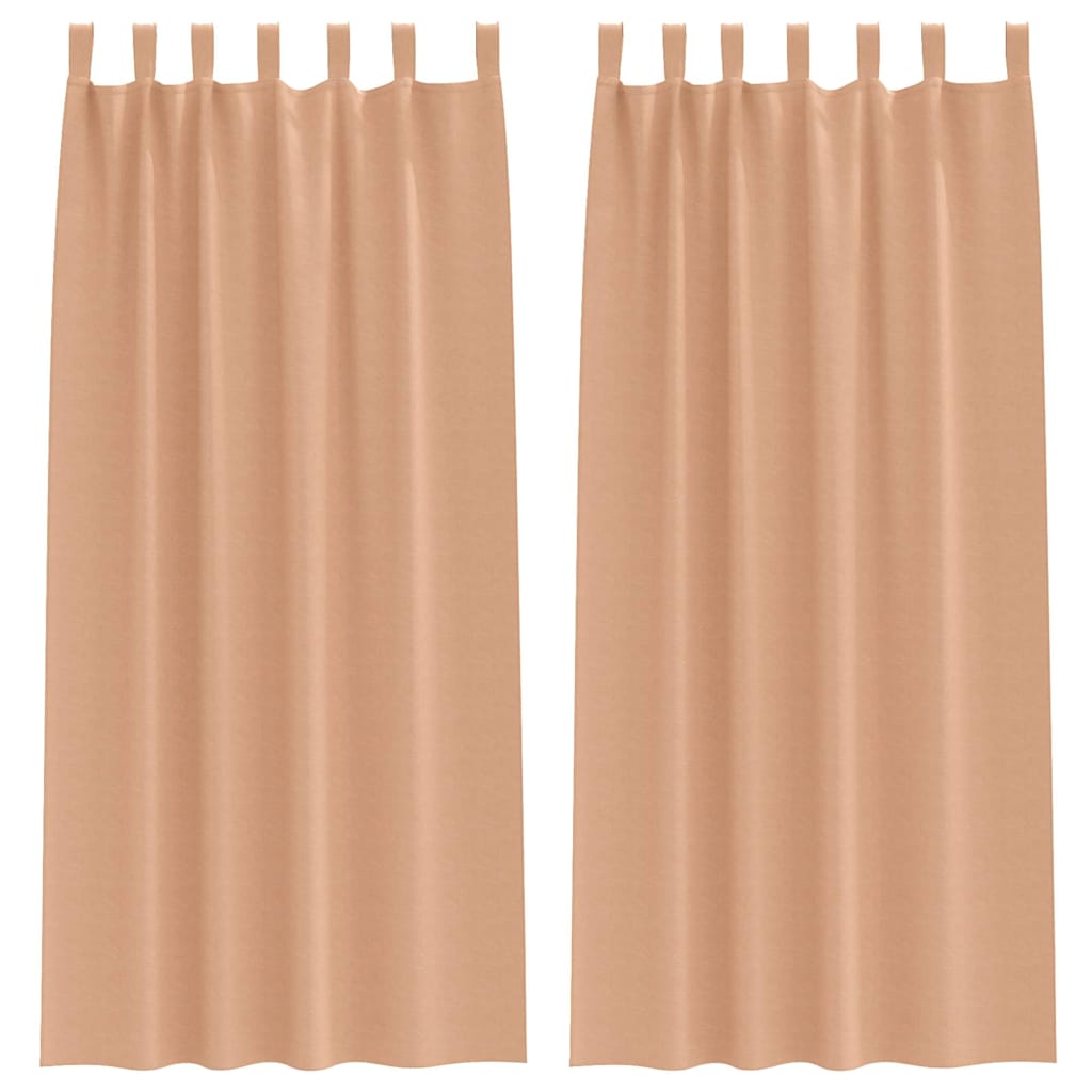 Vidaxl zwart-out gordijnen met ringen 2 pcs licht bruin 260 x 140 cm