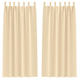 Vidaxl zwart-out gordijnen met ringen 2 pcs crème 225 x 140 cm
