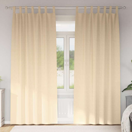 Vidaxl zwart-out gordijnen met ringen 2 pcs crème 260 x 140 cm