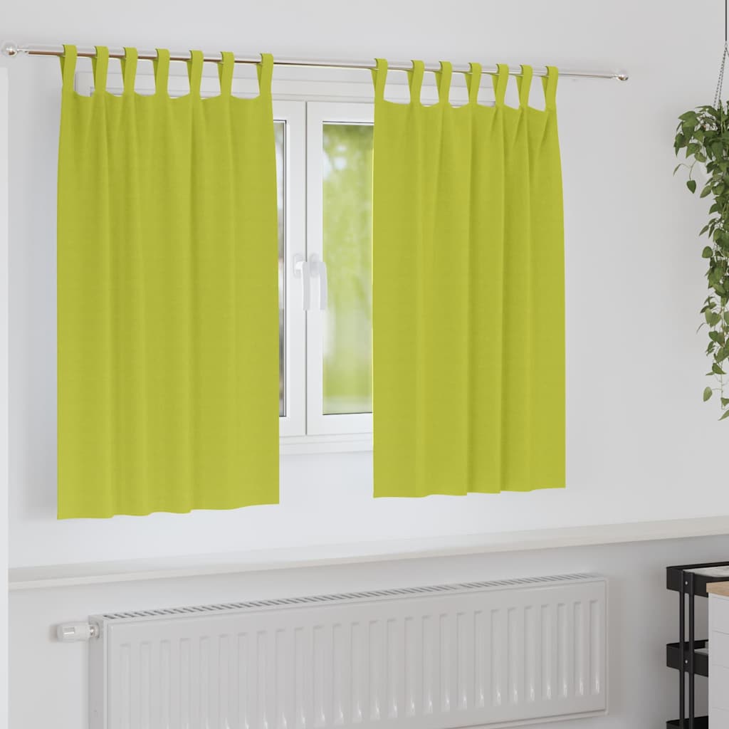 Vidaxl zwart-out gordijnen met ringen 2 pcs groen 140 x 140 cm