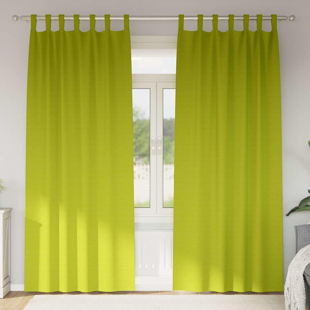 Vidaxl zwart-out gordijnen met ringen 2 pcs groen 225 x 140 cm