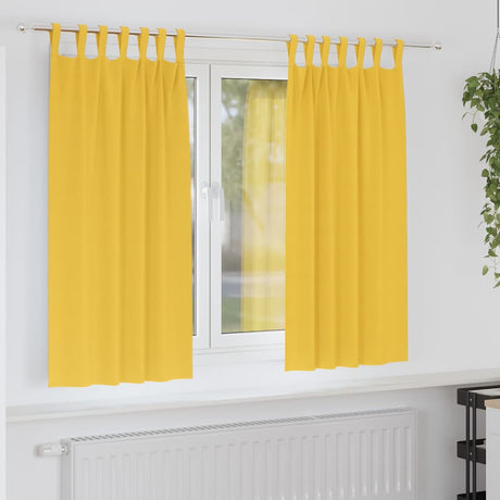 Vidaxl zwart-out gordijnen met ringen 2 pcs mosterdgeel 175 x 140 cm