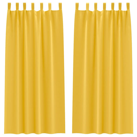 Vidaxl zwart-out gordijnen met ringen 2 pcs mosterdgeel 260 x 140 cm