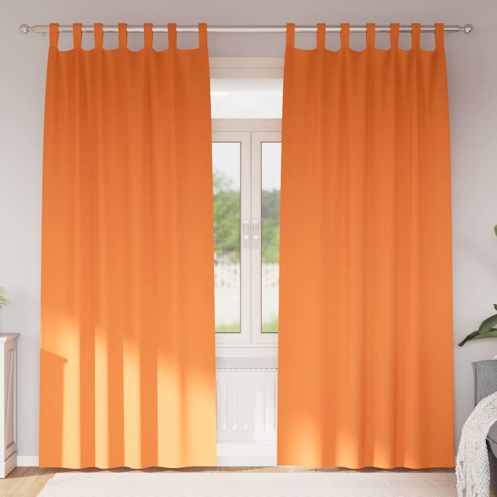 Vidaxl zwart-out gordijnen met ringen 2 pcs feloranje 225 x 140 cm