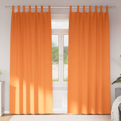 Vidaxl zwart-out gordijnen met ringen 2 pcs feloranje 225 x 140 cm