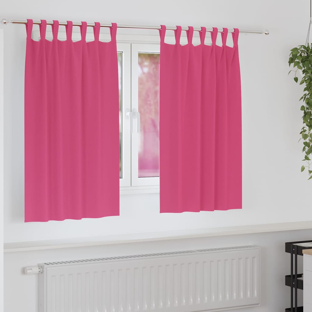 Vidaxl zwart-out gordijnen met ringen 2 pcs felroze 140 x 140 cm