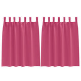 Vidaxl zwart-out gordijnen met ringen 2 pcs felroze 140 x 140 cm