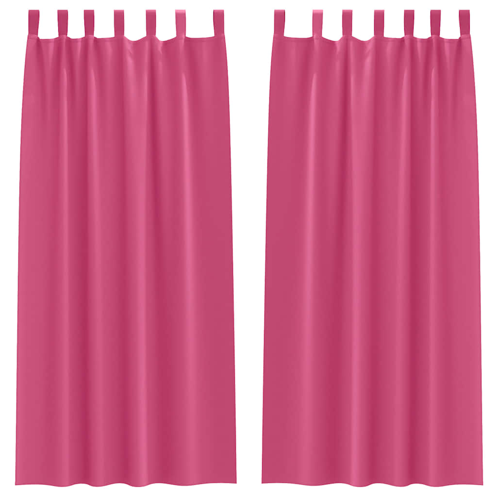 Vidaxl zwart-out gordijnen met ringen 2 pcs felroze 225 x 140 cm
