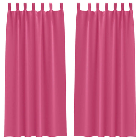 Vidaxl zwart-out gordijnen met ringen 2 pcs felroze 260 x 140 cm